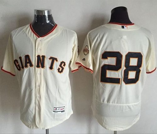 Giants #28 Buster Posey Cream Flexbase Authentic Collection Stitched MLB Jersey - Click Image to Close